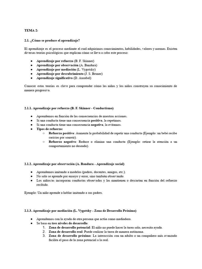 Apuntes Didáctica de La Educación | PDF | Aprendizaje | Educación de la ...