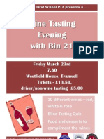 Wine Tasting Evening - Flyer For Parents