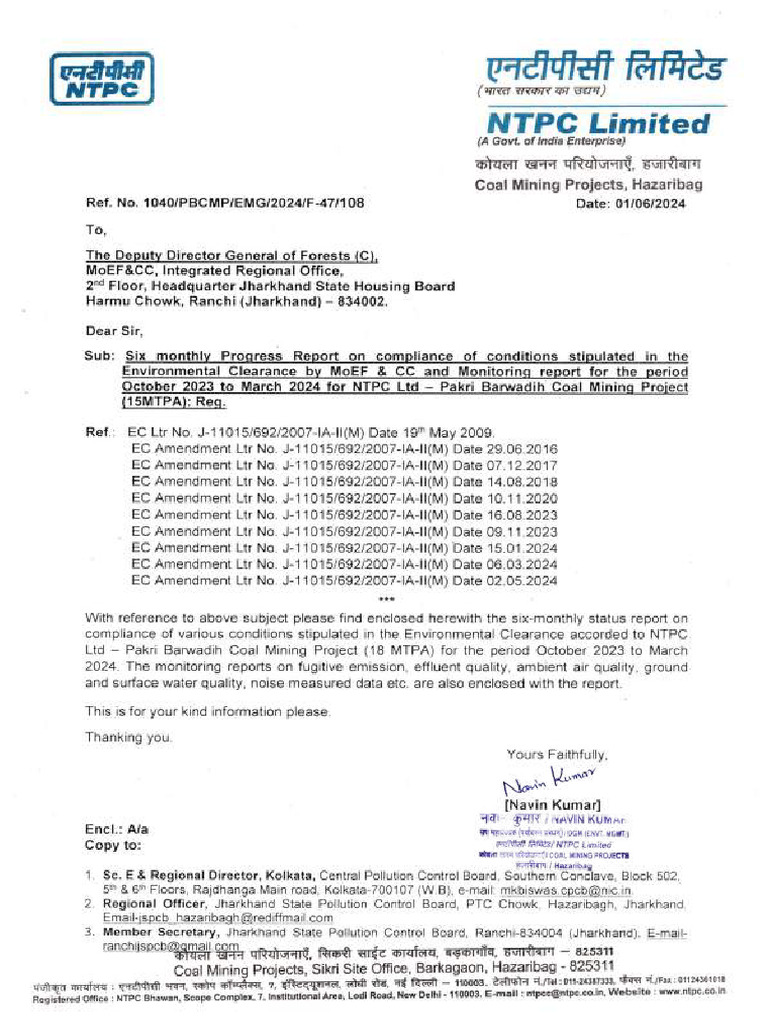 EC Compliance Oct 23 To March 24 - 1 | PDF | Topsoil | Mining