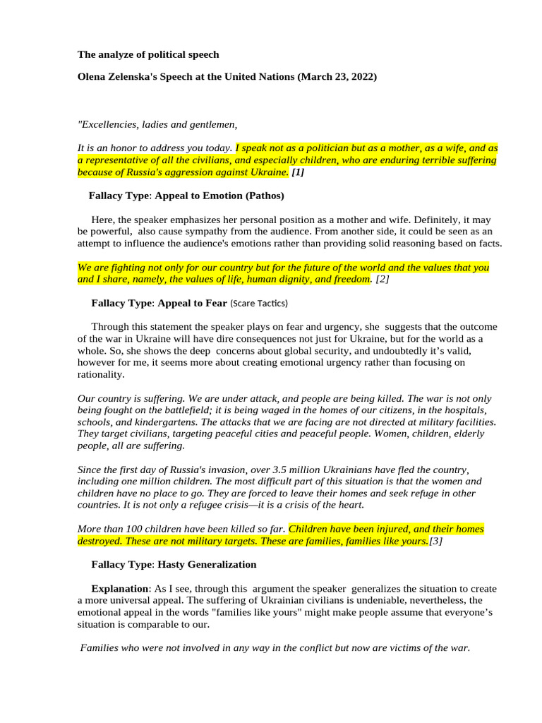 The Analyze of Political Speech | PDF | Fallacy