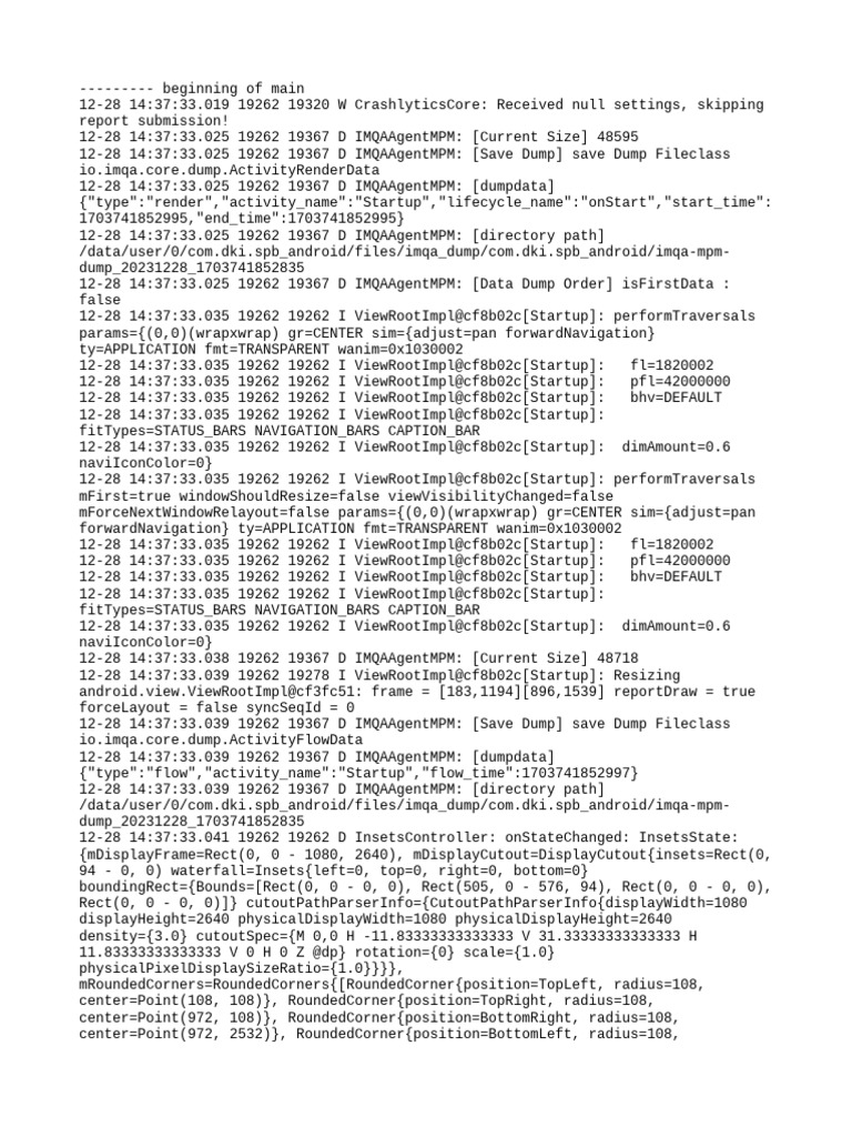 Android Startup Activity Logs | PDF | Operating System Families ...