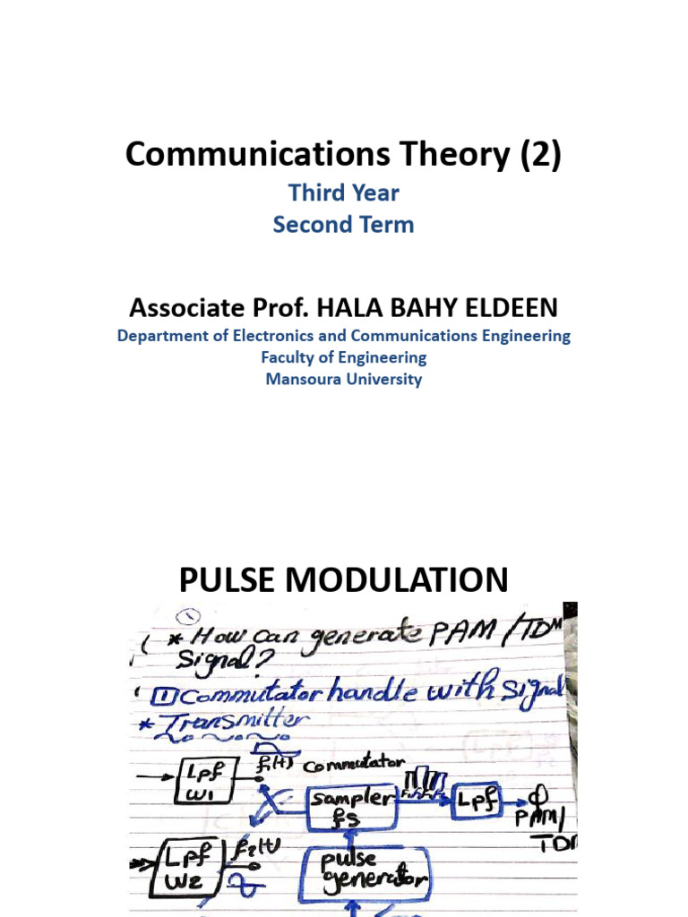 Pulse Modulation in Communications Theory | PDF