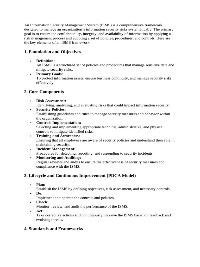 ISMS Framework for Information Security | PDF | Information Security ...