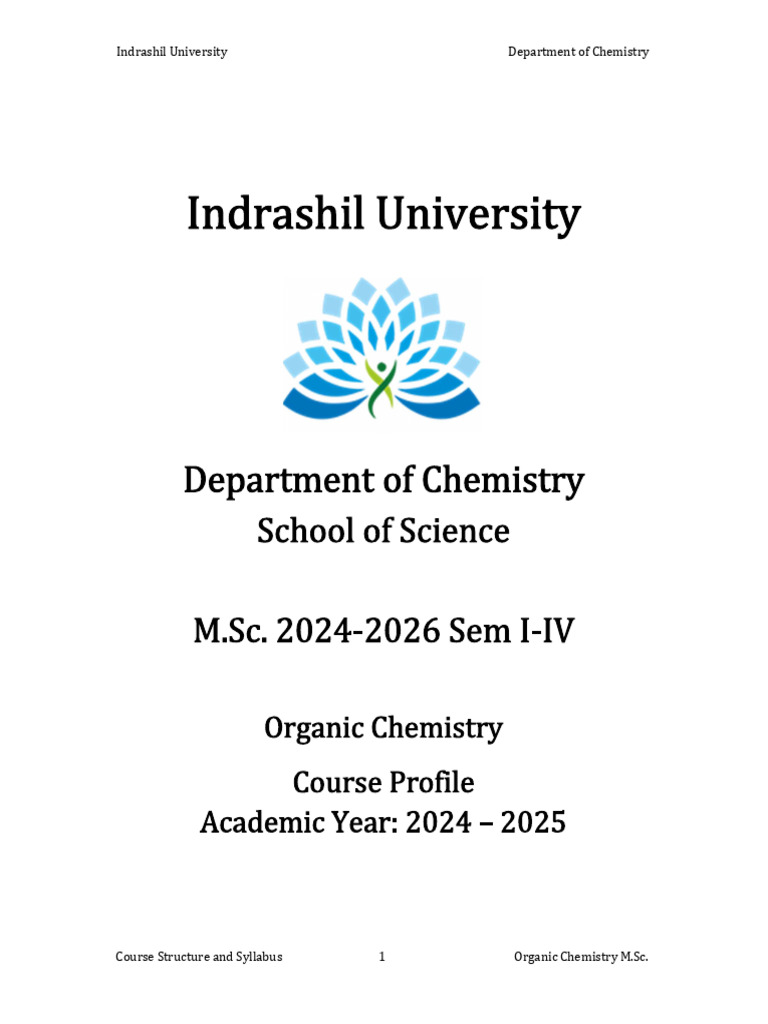 M.Sc. Organic Chemistry Syllabus 2025 | PDF | Organic Chemistry | Chemistry