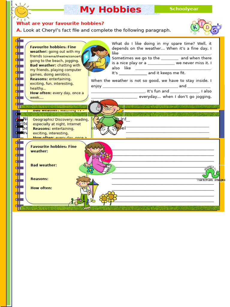 Hobbies Worksheet and Fact File | PDF