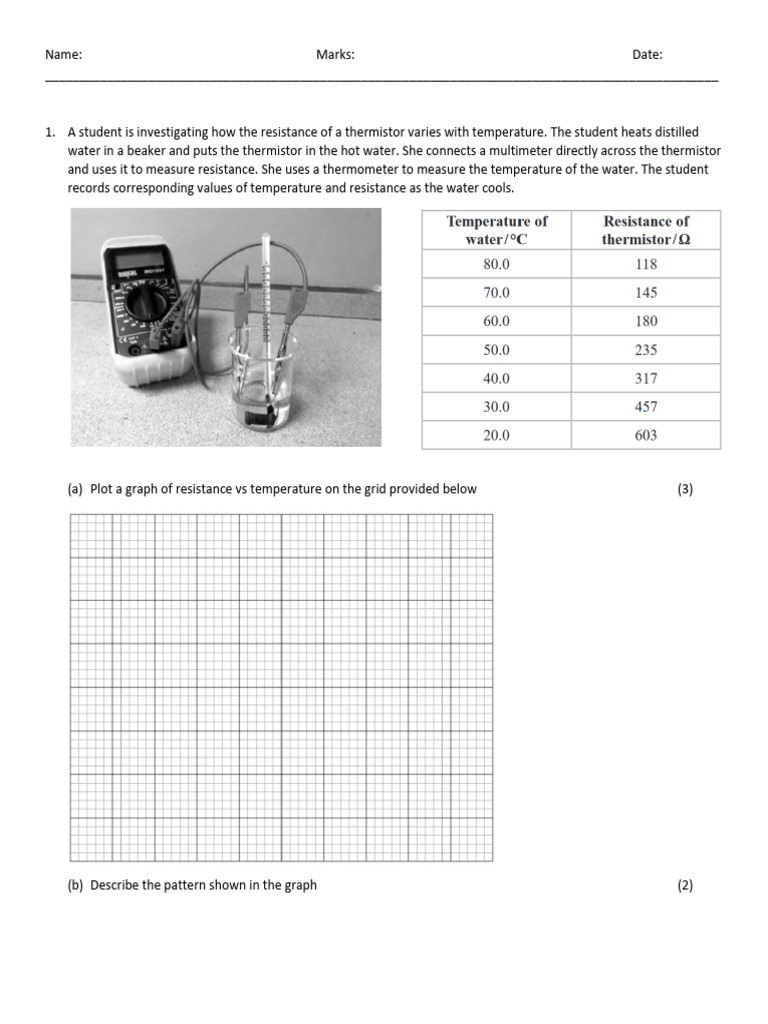 Thermistor Resistance and Circuit Analysis | PDF | Temperature ...