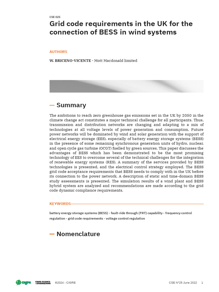 UK BESS Grid Code Requirements | PDF | Wind Power | Electrical Grid
