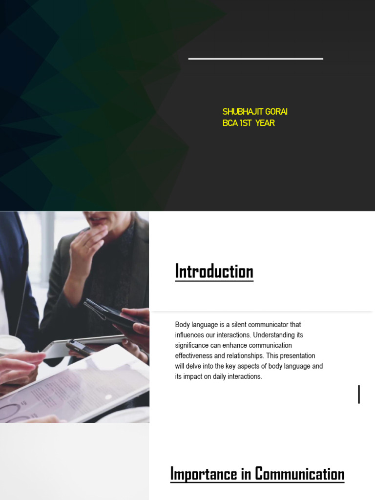 Importance of Body Language in Communication | PDF