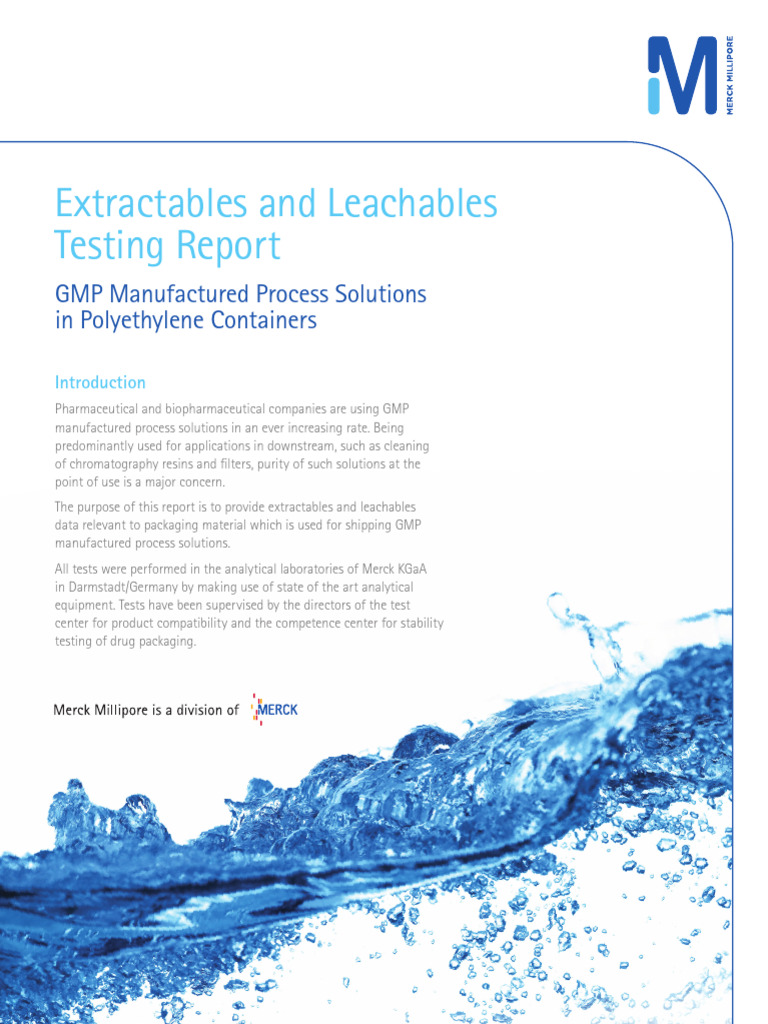 Extractables and Leachables Testing Report | PDF | Gas Chromatography ...