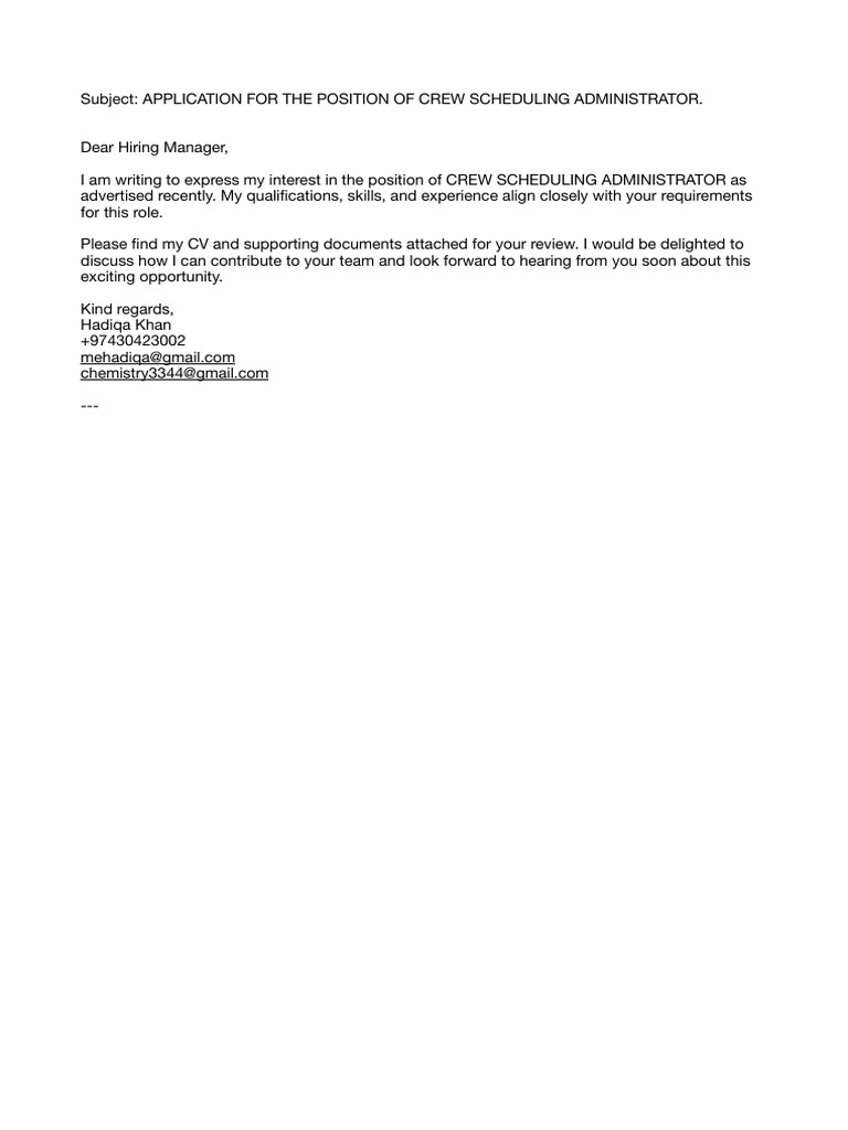 Application for Crew Scheduling Admin | PDF