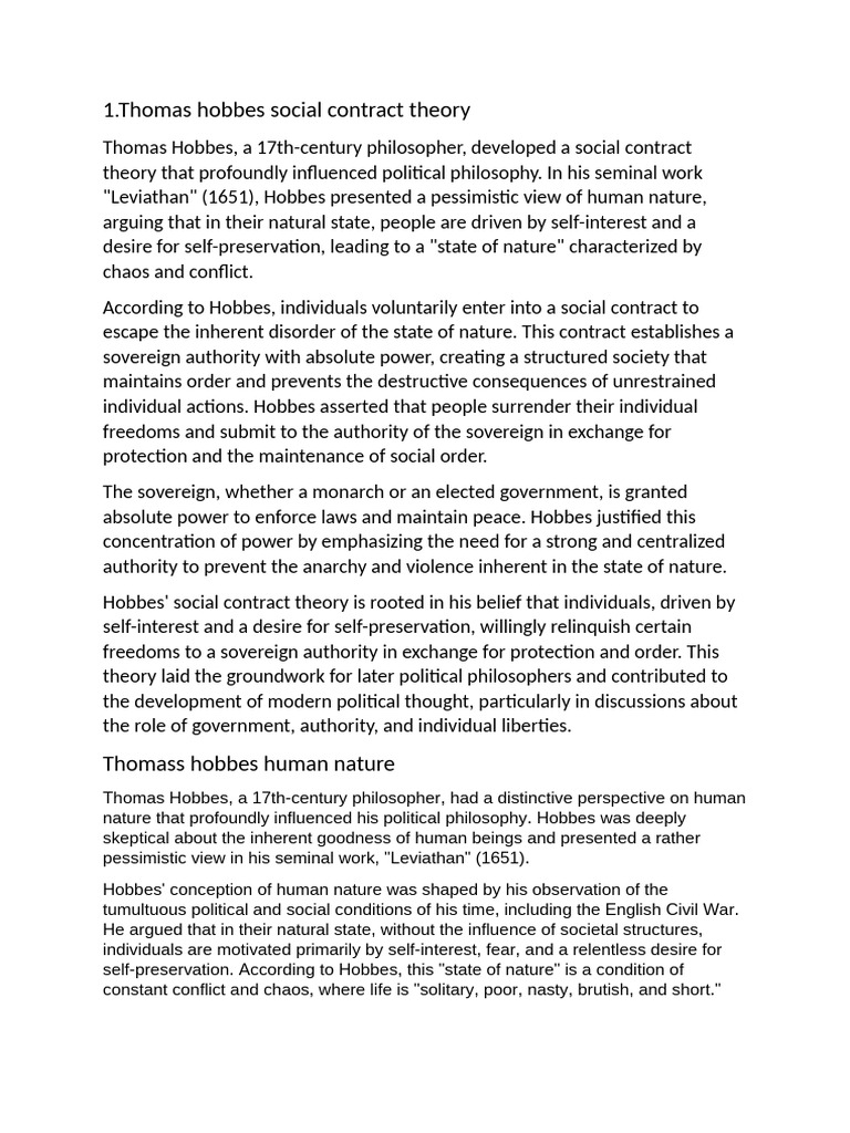 Thomas hobbes social contract theory pdf communism utilitarianism