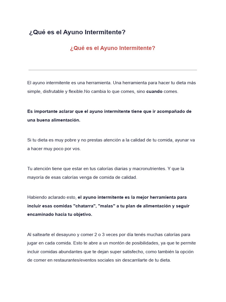Beneficios del Ayuno Intermitente | PDF | Insulina | Dieta