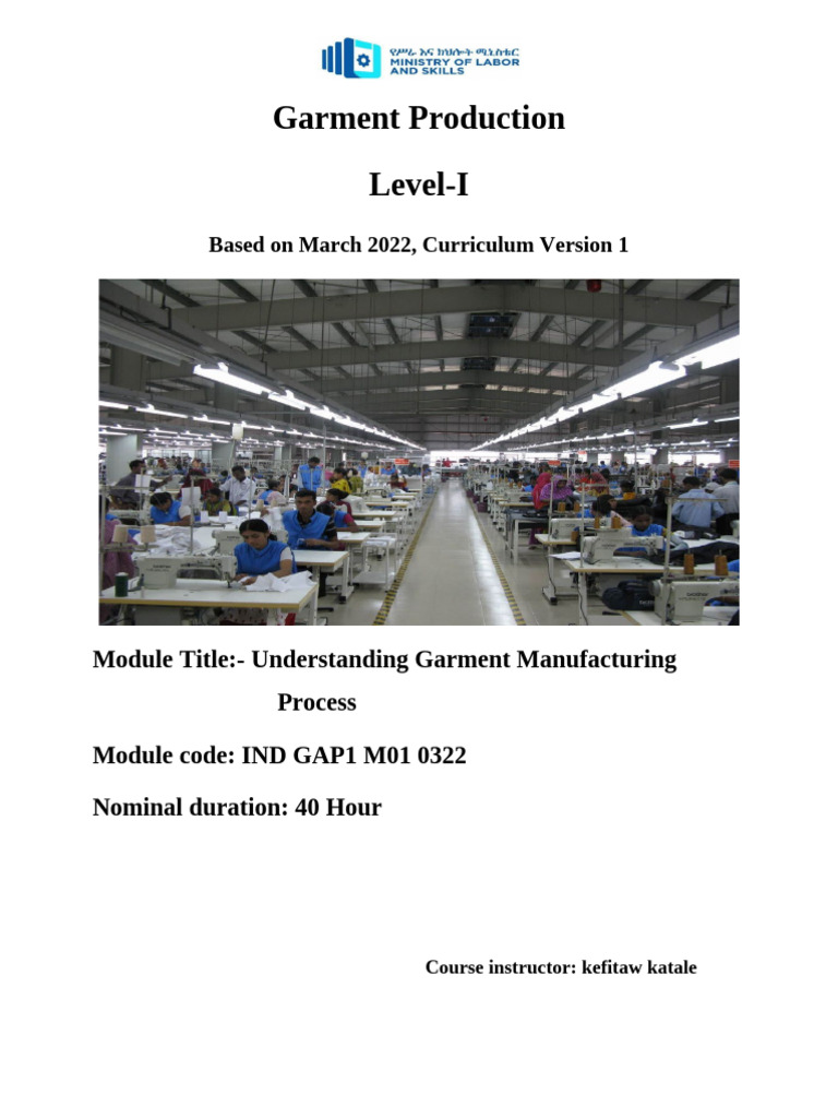 M01 Understand Garmentnproductin | PDF | Sewing | Communication
