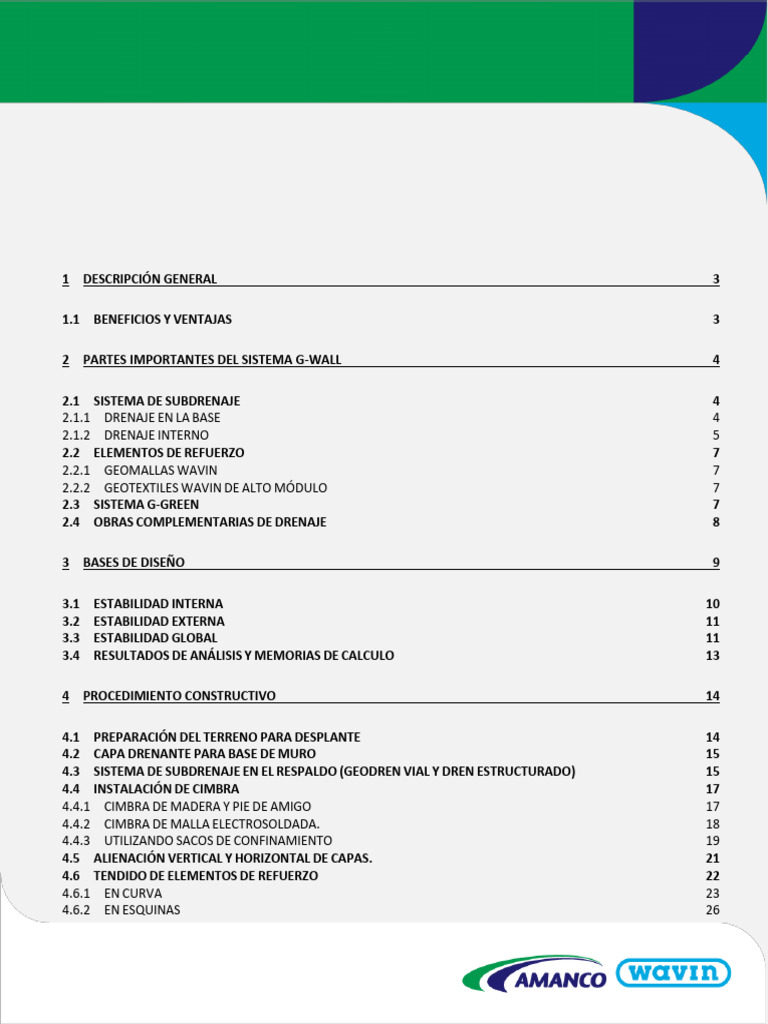 Drenaje y Geodrenes en Sistema G-Wall | PDF | Fundación (Ingeniería ...