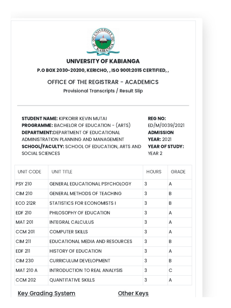 kabianga-university-provisional-transcript-pdf