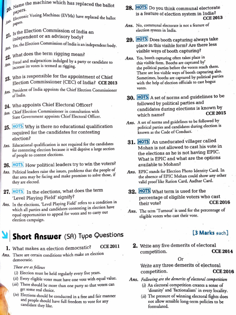 Electoral Politics Notes | PDF | Elections | Electoral Fraud
