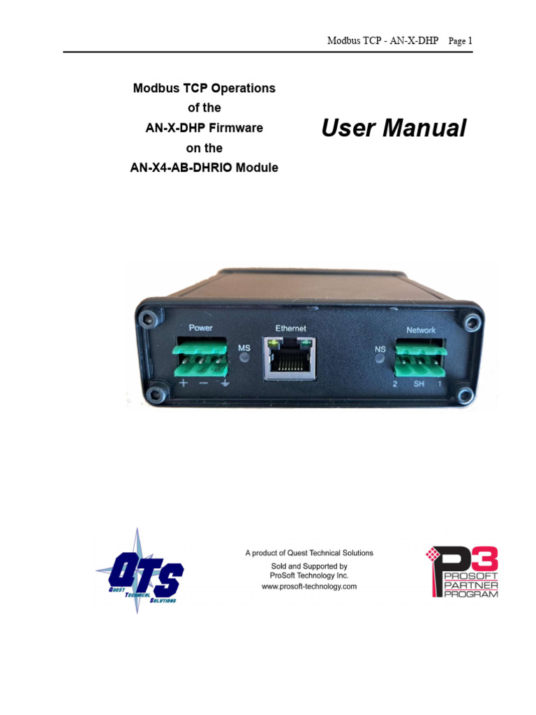 Modbus TCP for AN-X-DHP Module Guide | PDF | Transmission Control ...