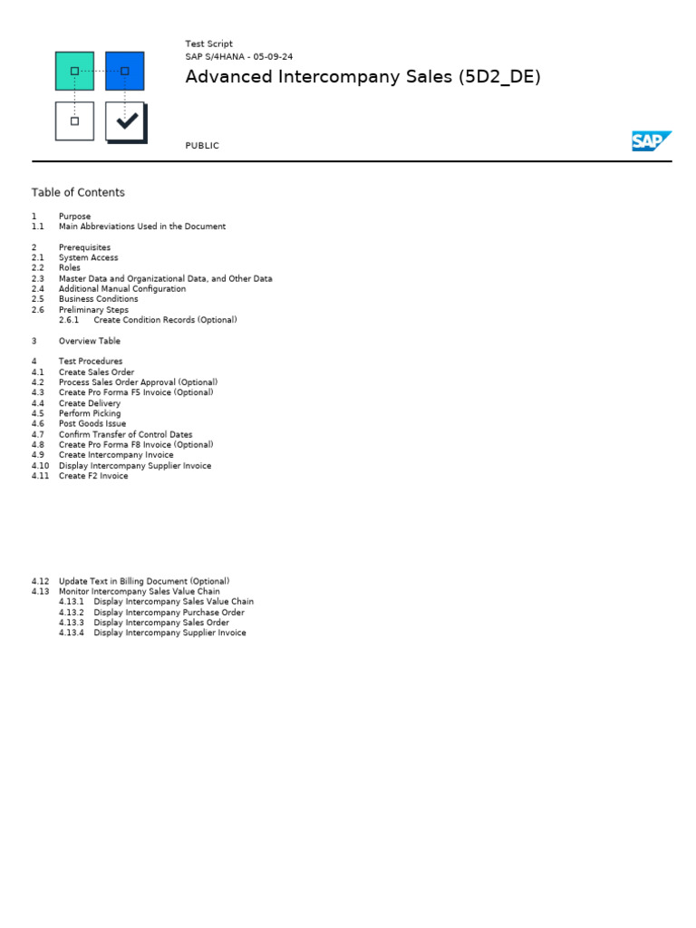Advanced Intercompany Sales Test Script | PDF | Pro Forma | Accounts ...