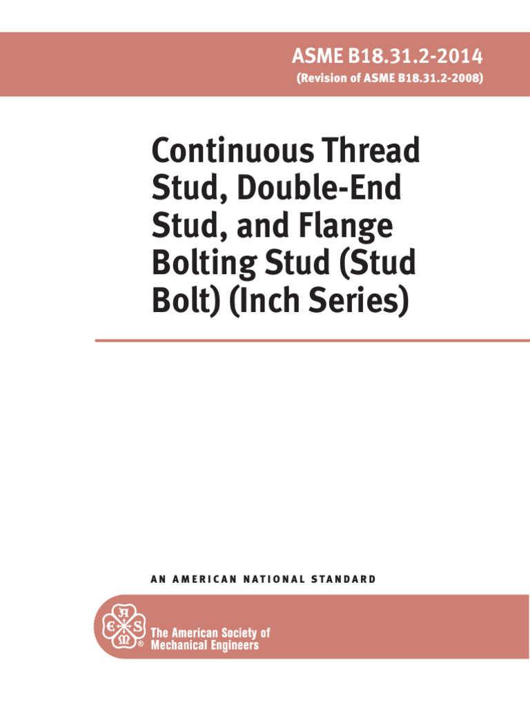 ASME B18.31.2-2014 Standard Overview | PDF