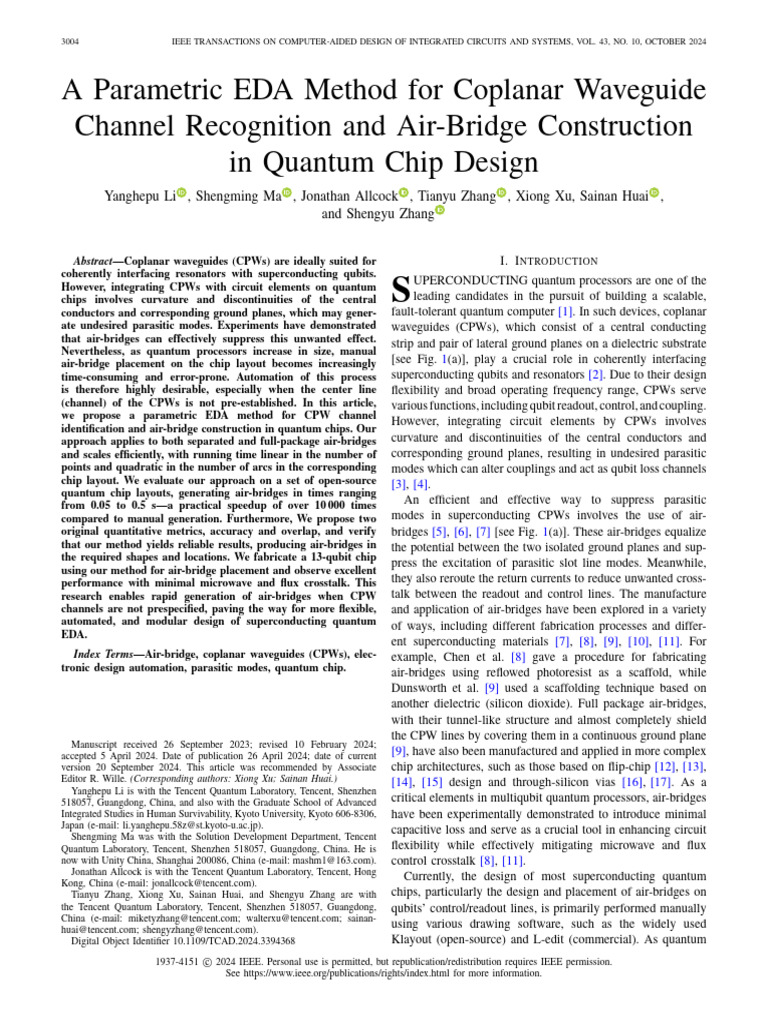 EDA Method for Quantum Chip Air-Bridges | PDF | Integrated Circuit | Circle