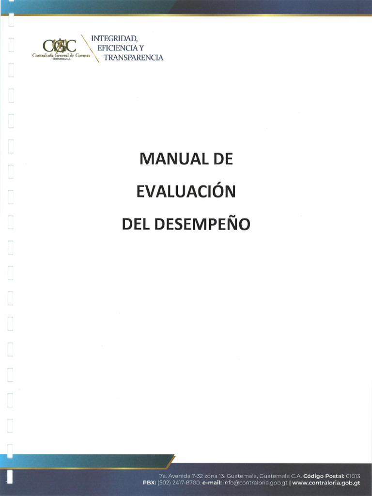 Manual de Evaluacion Del Desempeno | PDF