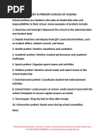 Responsibilities of School Prefects | PDF | Leadership | Communication