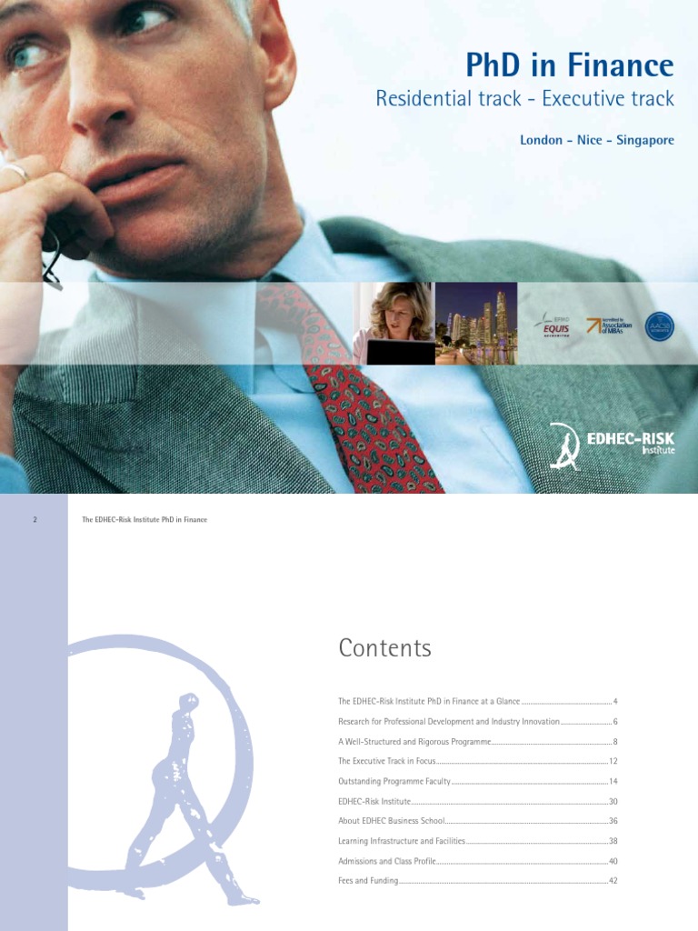 PHD in Finance: Residential Track - Executive Track | PDF