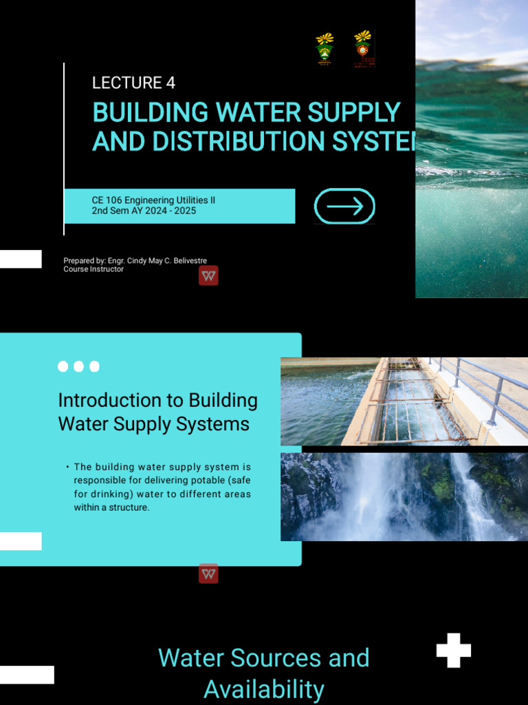 Building Water Supply Systems Overview | PDF | Water Purification | Water