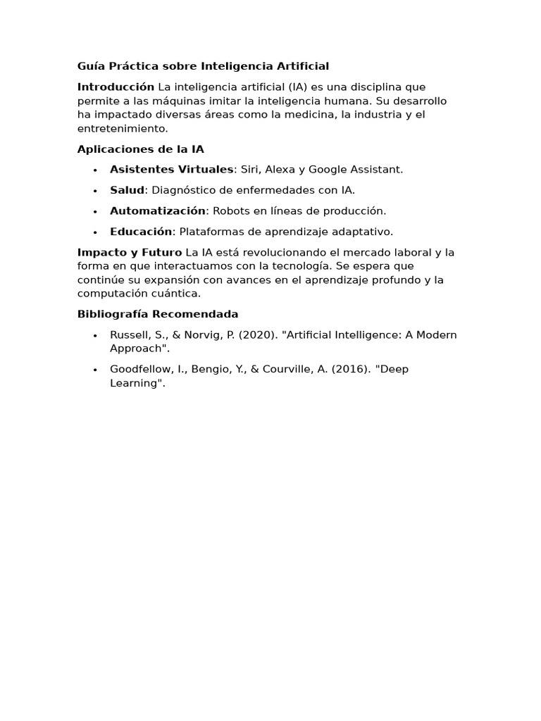 Guía Práctica Sobre Inteligencia Artificial | PDF