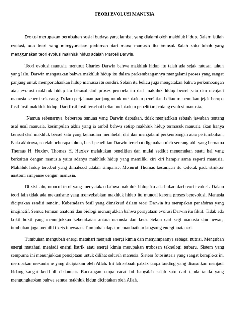 Teori Evolusi Manusia dan Cip…