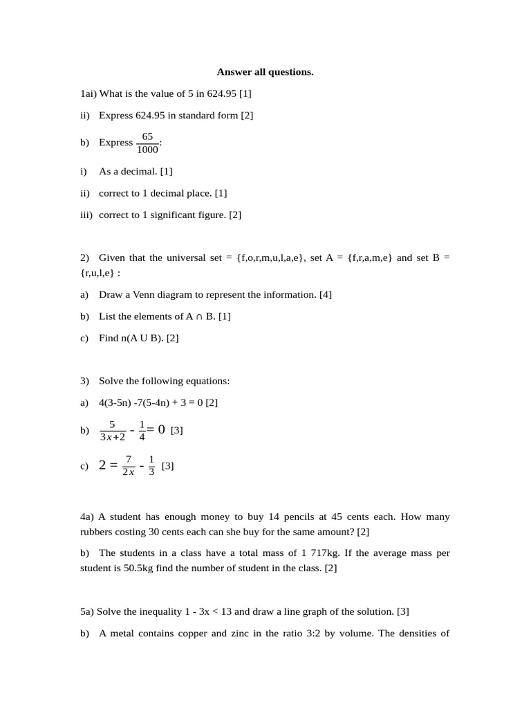 F2 Maths | PDF