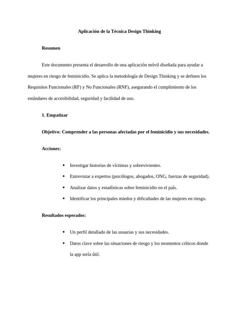 Aplicación de La Técnica Design Thinking | PDF | Aplicación movil ...