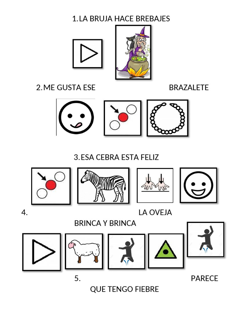 Oraciones con Pictogramas para Niños | PDF