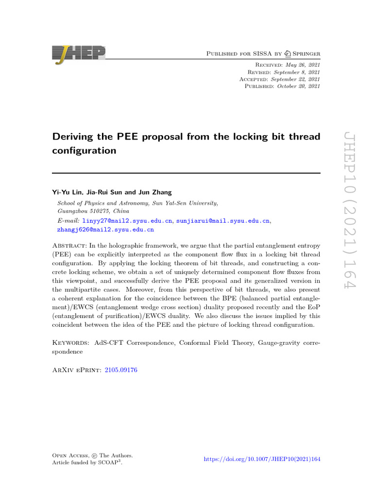Deriving The PEE Proposal From The Locking Bit Thread | PDF | Quantum ...