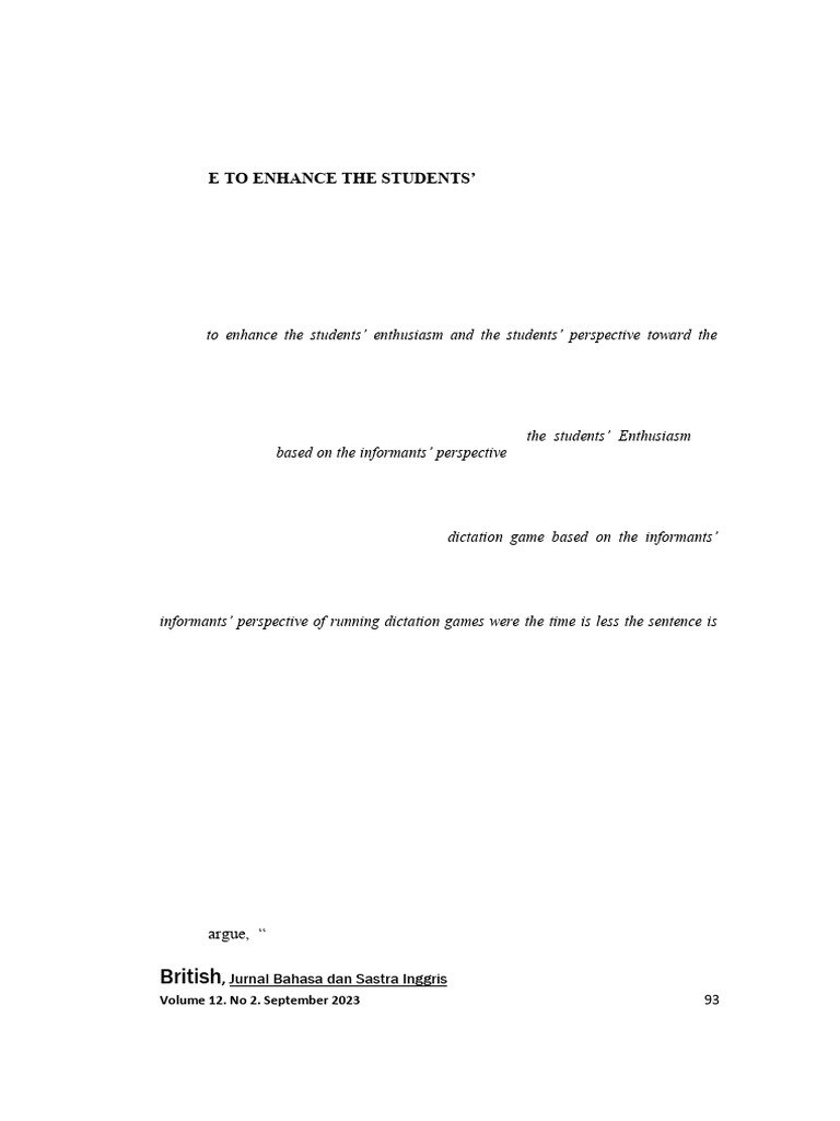 Enhancing Student Enthusiasm with Running Dictation | PDF | English As ...