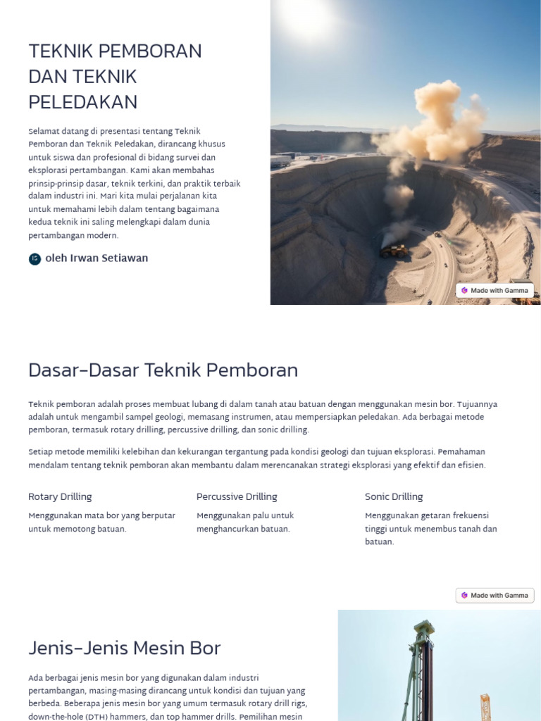 Teknik Pemboran dan Peledakan Pertambangan | PDF