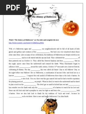 The History of Halloween Transcript Gapped