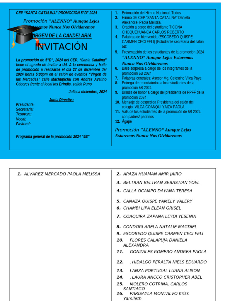 5B Promoción 2024 | PDF