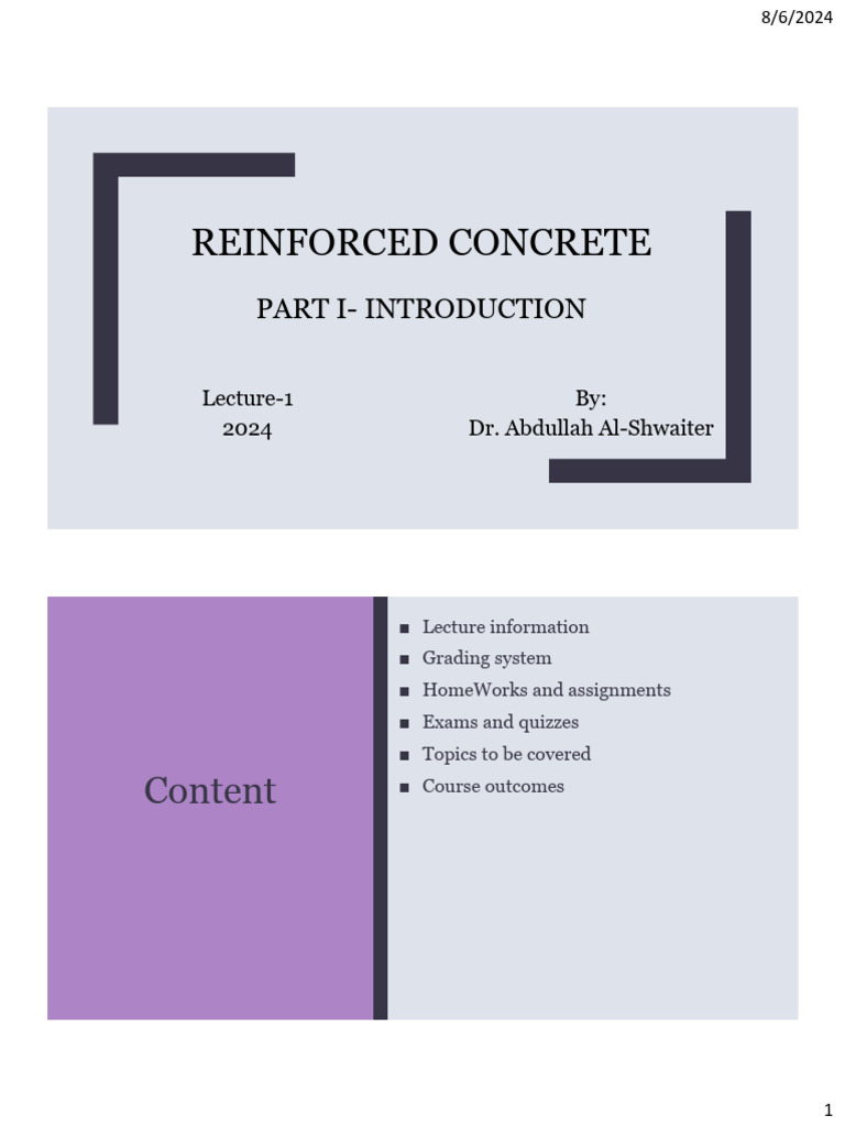 Concrete2 Lec1 Introduction | PDF | Concrete | Structural Load