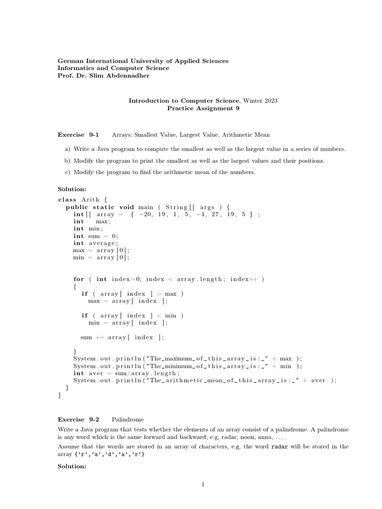 Java Array Exercises for Beginners | PDF | Integer (Computer Science ...