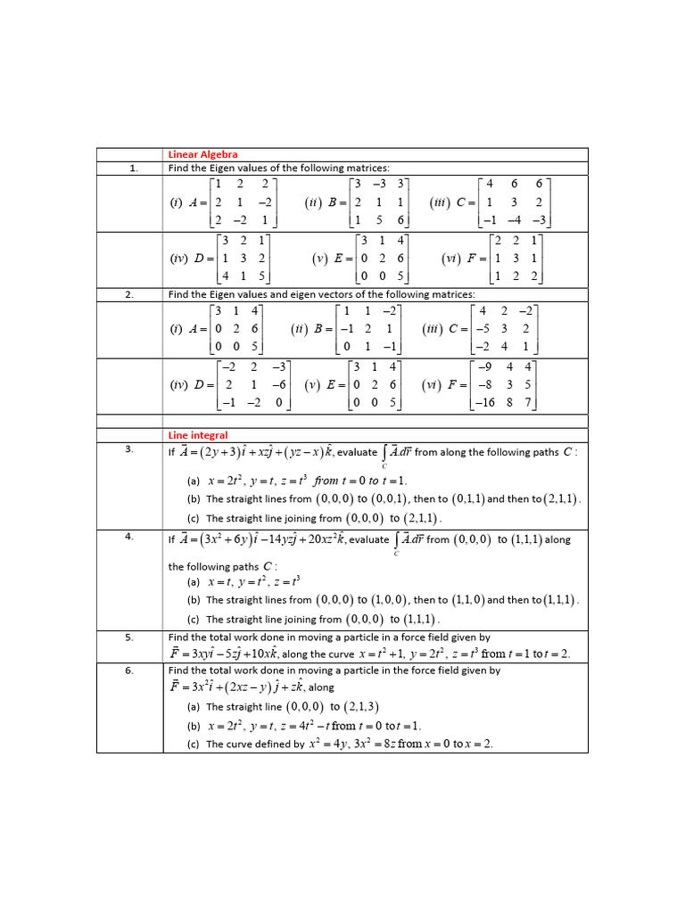 Eigenvalues and Integrals in Algebra | PDF | Coordinate System ...