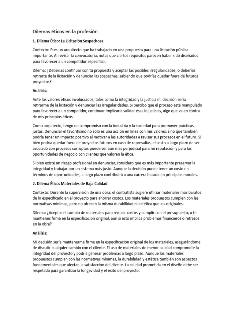 Dilemas Éticos en la Arquitectura | PDF | Arquitecto | Sustentabilidad