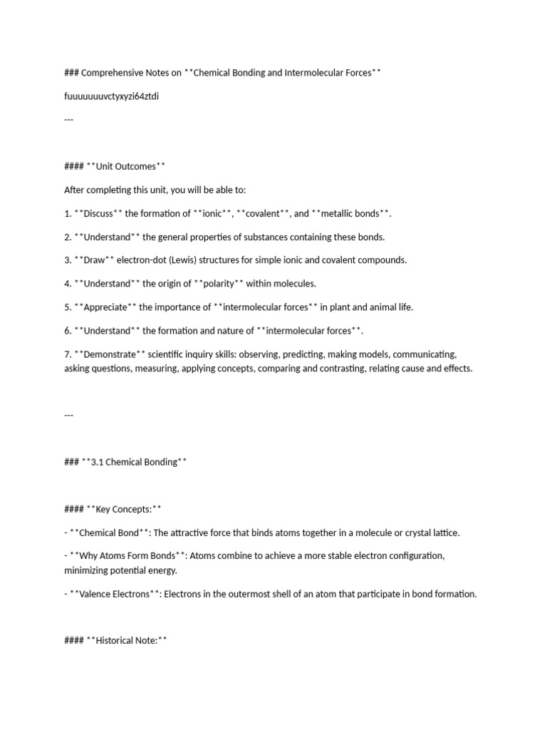 Chemical Bonding & Intermolecular Forces | PDF | Chemical Bond | Ionic ...