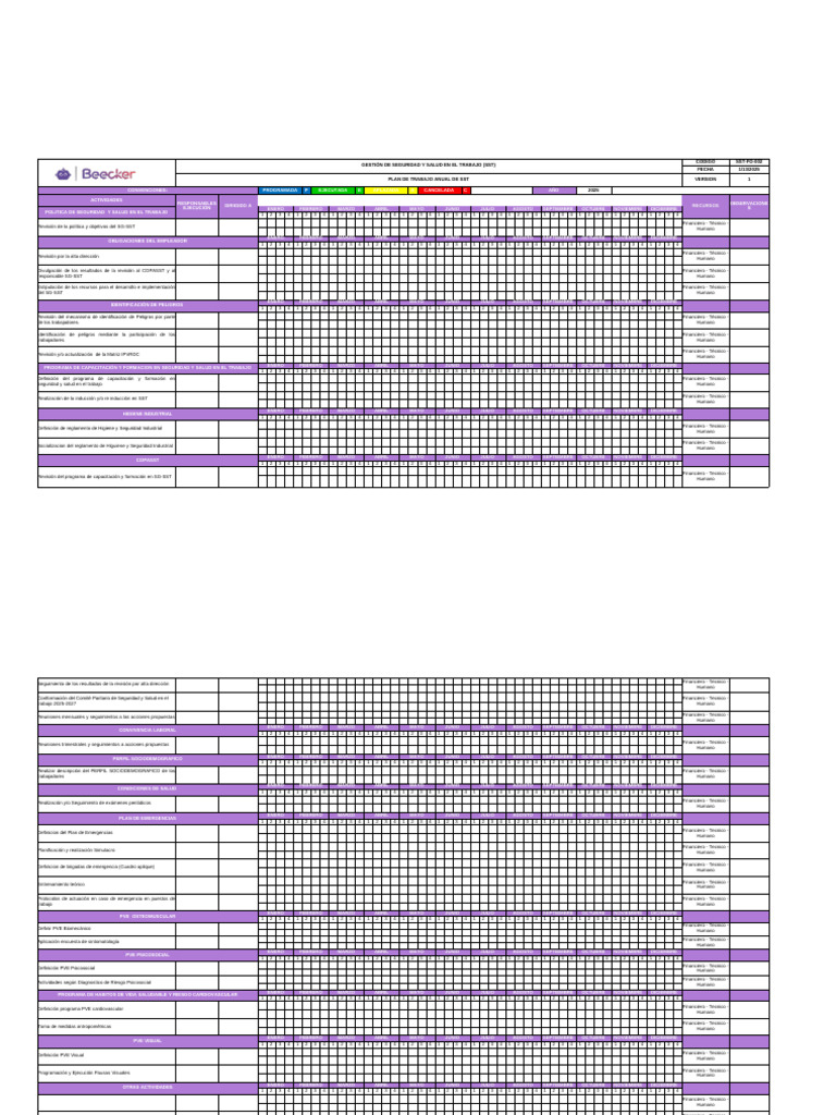 Sst-Fo-002 Plan de Trabajo Anual de SST | PDF