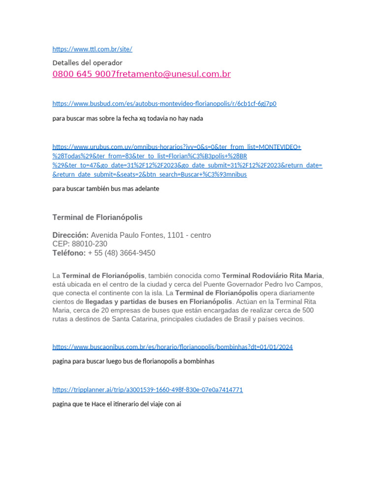 Paginas para Buscar Buses y Trasbordos | PDF