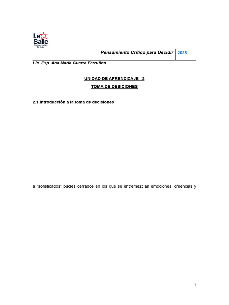 Dossier UA2 | PDF | Creatividad | Toma de decisiones