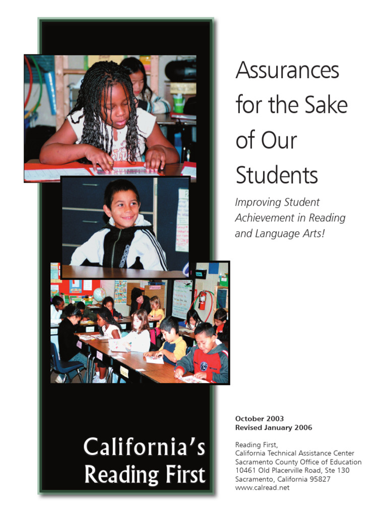 Reading First Assurances Booklet | PDF | Phonics | Teachers