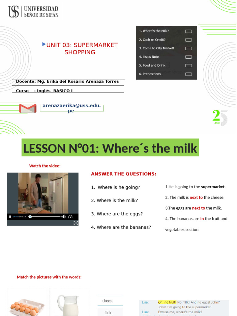Unit 03 Supermarket Shopping | PDF | Drink | Foods