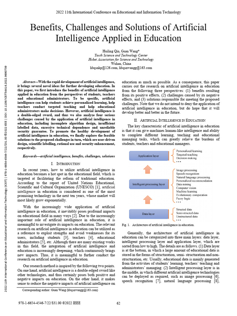 Benefits Challenges and Solutions of Artificial Intelligence Applied in ...