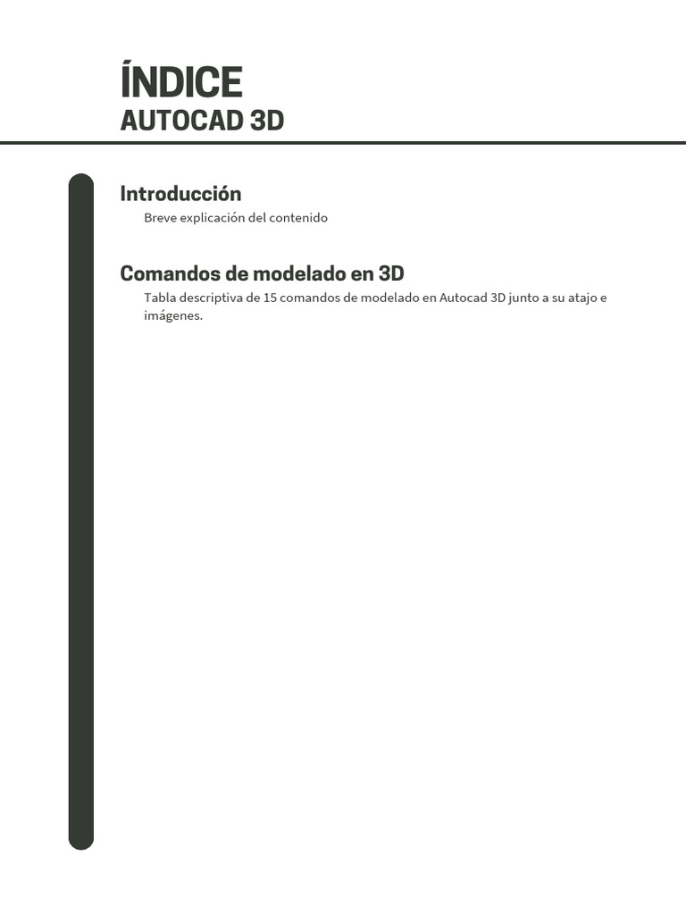 Comandos Clave de Modelado 3D en AutoCAD | PDF | Cad automático ...